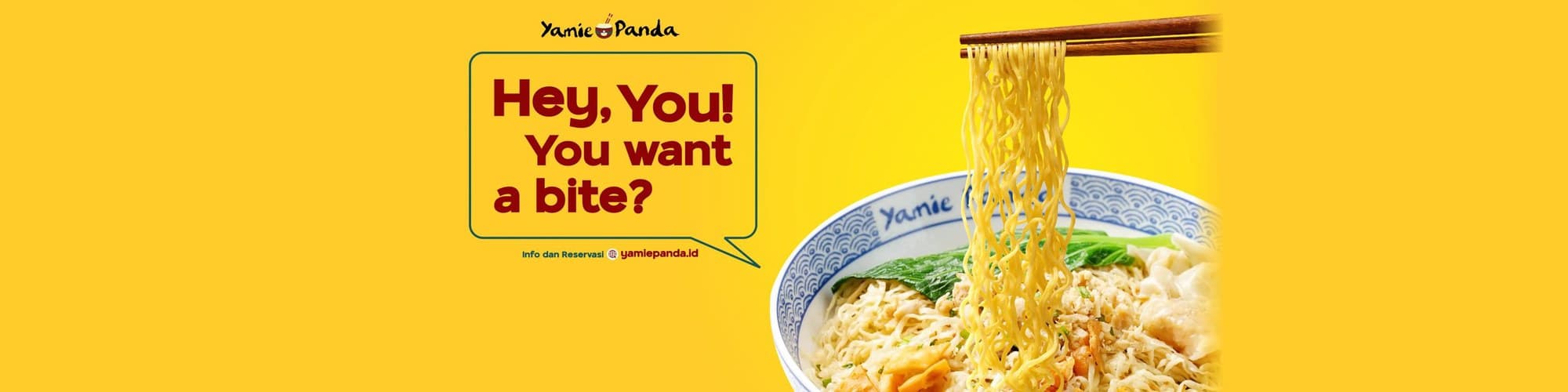 Banner promo kuning: Hey, You! You want a bite?